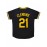 Men'S Pittsburgh #21 Black Baseball Jersey, 100% Polyester Knit Fabric, V-Neck Short Sleeve T-Shirt with Embroidered Letter & Number Design, Breathable & Slight Stretch, Casual Sports Top for All Seasons