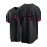 Men'S Black # 44 Baseball Shirt with Classic Letter Embroidery Design, Breathable Button Style Short Sleeved Shirt, Suitable for Training And Games