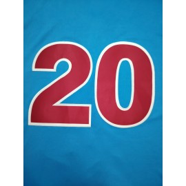 Men'S #20 Blue Baseball Jersey, Classic Retro Letter Embroidery Design Breathable Short Sleeve Shirt For Training