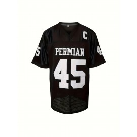 Men's # 45 Black Rugby Jersey, Suitable For Matches And Training