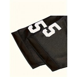 Men's # 45 Black Rugby Jersey, Suitable For Matches And Training