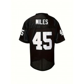 Men's # 45 Black Rugby Jersey, Suitable For Matches And Training