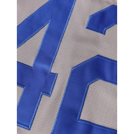 #42 Brooklyn Embroidered Grey Baseball Jersey