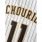 Men'S #11 White Full Embroidered Baseball Jersey, Black Polyester Sports Shirt, V-Neck