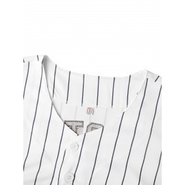 Men'S #11 White Full Embroidered Baseball Jersey, Black Polyester Sports Shirt, V-Neck
