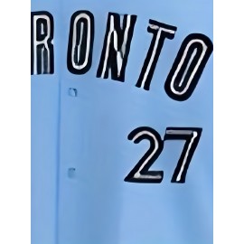 Men'S Baseball Jersey # 27 Blue Loose V-neck 100% Polyester Fiber Sportswear Suitable For Team Sports, Casual Wear, And Outdoor Activities S-3XL