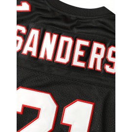 Men'S American Football Sweatshirt # 21 Black Sweatshirt Suitable For Training Competitions Team Sports S-XXXL