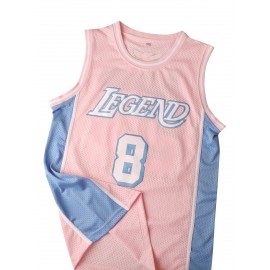 Pink & Blue Men'S Basketball Jersey - #8-24 100% Polyester Sleeveless Sports Uniform - Round Neckline, Machine Washable, Athletic Apparel24 SoldSold BySportCrest