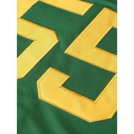 1pc Churros Embroidered Baseball Jersey, Men'S Polyester V-Neck Shirt with Slight Stretch, Loose Fit Sports Top for Casual, Training, Hiking & Outdoor Activities, Button Closure - Universal Fit for Teens & Adults