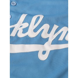 Men'S Light Blue #42 Embroidered Baseball Jersey