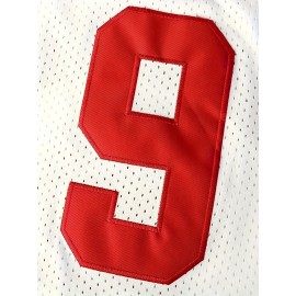 1pc Men'S Embroidered Basketball Jersey - Polyester Knit Fabric, Loose Fit Crew Neck Top with Letters & Number 9, Breathable & Stretchy for Sports, Casual, Training, Outdoor Activities - Universal Fit for Adult Male