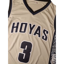 Number 3 Polyester V-Neck Men'S Basketball Jersey