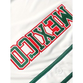 Men'S Mexico Embroidered Baseball Jersey