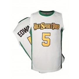 All Stitched 5 White Basketball Jersey