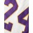 Men's #24 Mamba Embroidered Baseball Jersey - White & Purple, V-Neck, Button-Up, Breathable Polyester, Perfect for Sports, Training, and Casual Wear, Training Apparel | Sporty Look | Embroidered Detailing