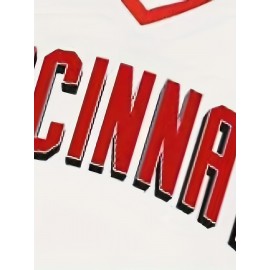 Men'S # 19 White Pullover Baseball Jersey With Polyester Fiber V-neck, Perfect For Sports Training And Casual Wear S-3XL