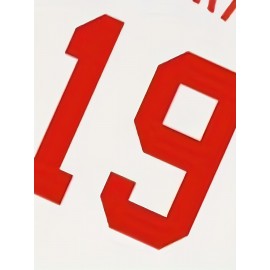 Men'S # 19 White Pullover Baseball Jersey With Polyester Fiber V-neck, Perfect For Sports Training And Casual Wear S-3XL