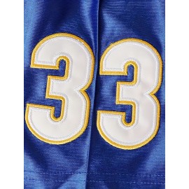 Durable Design, Men's #33 Embroidered Breathable Mesh Rugby Jersey - V-Neck, Short Sleeve, Classic Style for Sports & Casual Wear