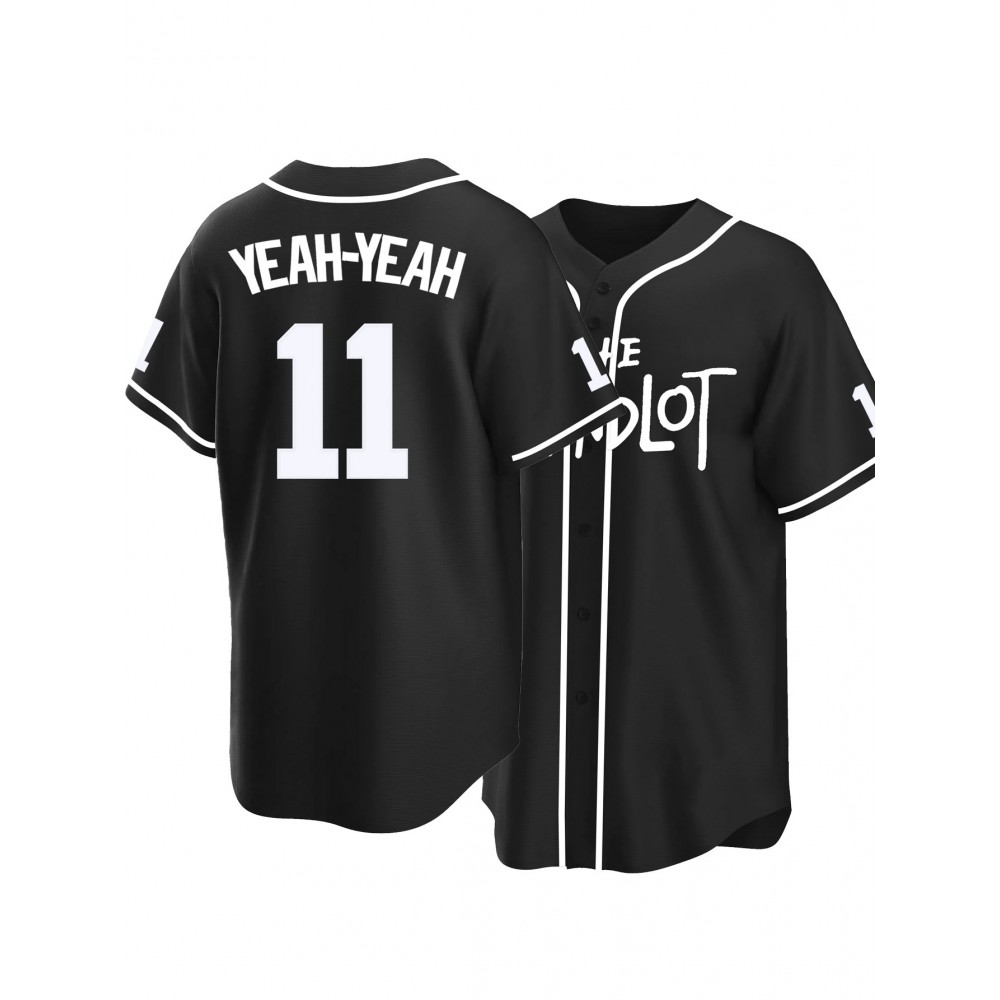 Men's Black #11 Baseball Jersey - 