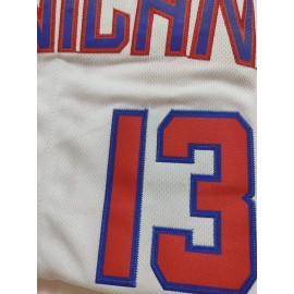 Men'S Dominican #13 White Baseball Jersey - Classic Retro Design, Breathable Polyester Short Sleeve Shirt for Sports, Training & Casual Wear