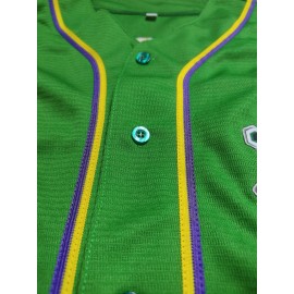 Letter And Number 96 Embroidery, Men'S Short Sleeve V-neck Baseball Jersey, Comfy Top For Training And Competition