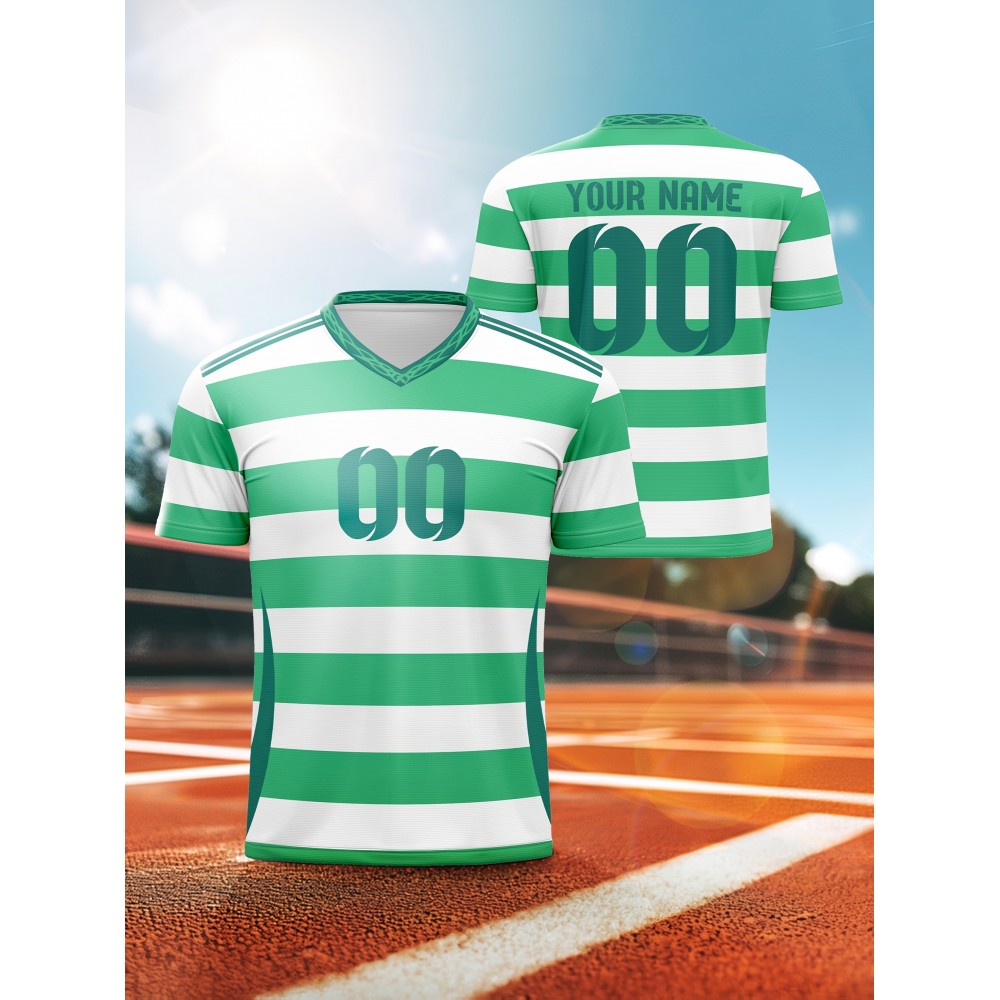 Custom Youngsters' Soccer Jersey - V-Neck, Comfort Fit with Personalized Name & Number, Perfect for Sports & Casual Wear, 2024, Running