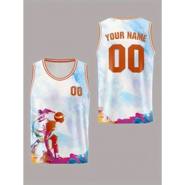 Custom Youngsters' Basketball Jersey with Name & Number - Breathable, Comfort Fit for Training & Games, Perfect for Outdoor Sports & Casual Wear