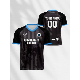 [Customizable Football Jersey] Personalized V-Neck Polyester Kids Football Jersey | Customizable with Name & Number, Regular Fit for Boys & Girls, All-Over Print Knit Fabric, Ideal for Parties & Beach - Spring/Summer/Fall