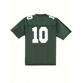 Women's Green Bay #10 Football Jersey - V-Neck, Short Sleeve, Breathable Polyester Sports Shirt for Fans, Casual & Training Wear, Loose Fit for All Seasons, Perfect for Game Day or Party Wear, Sports Fan Apparel | Sporty Vneck Jersey | Stretch Fabric