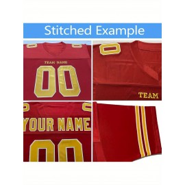 Customizable Football Jersey - Personalized Team & Number, V-Neck, Short Sleeve, Breathable Fabric for Outdoor Sports & Casual Wear, Custom Football Jersey, Summer Sports Apparel, Sporty Design, Comfortable Fit