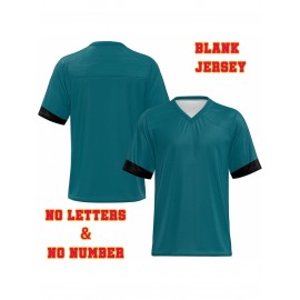 Custom Plus-Size Women's Football Jersey - Personalized Team Name & Number, Vibrant Teal V-Neck Summer Sportswear, Breathable Athletic Top for Sports Meetings, Travel Photo Shoots