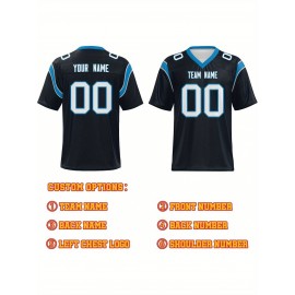 Custom Plus-Size Women's Football Jersey - Personalized Team Name & Number, Vibrant Teal V-Neck Summer Sportswear, Breathable Athletic Top for Sports Meetings, Travel Photo Shoots