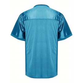 Customizable Football Jersey - Personalized Team & Number, V-Neck Short Sleeve, Breathable Fabric, Perfect for Sports & Casual Wear, Summer Sports Apparel, Sporty Clothing, Comfortable Fit