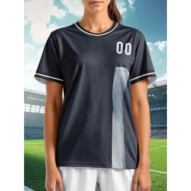 Customizable Women'S Soccer Jersey - Personalized Team & Number, Breathable Quick-Dry Athletic Shirt for Training, Fitness, and Casual Wear, Blue & White Striped Design with YASUDA Logo, Soccer Accessories, PLUS SIZE