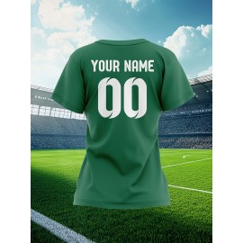 Customized large-sized football jerseys for women, personalized names and numbers, comfortable fit, soft fabric for outdoor sports