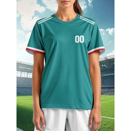 Customized large-sized football jerseys for women, personalized names and numbers, comfortable fit, soft fabric for outdoor sports