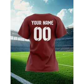 Customized large-sized football jerseys for women, personalized names and numbers, comfortable fit, soft fabric for outdoor sports