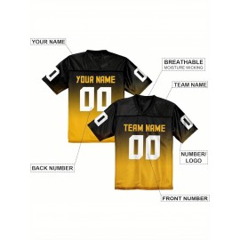 Custom Football Jersey Replica - Personalized Team Name& Number, Fan Gift Shirt for Women, Sizes 1XL-6XL, Ideal for Sports, Events& Casual Wear