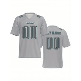 Women's Custom Football Jersey - Personalized Soccer-like sportswear, V-Neck Non-Stretch Tee, Team & Number Customization, Dark Green & Black Color Block for Football, Soccer, Casual Sports - Plus-Size Athletic Shirt, Comfortable Fit