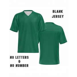 Women's Custom Football Jersey - Personalized Soccer-like sportswear, V-Neck Non-Stretch Tee, Team & Number Customization, Dark Green & Black Color Block for Football, Soccer, Casual Sports - Plus-Size Athletic Shirt, Comfortable Fit