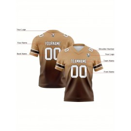 Custom Team Football jersey, Personalized Name& Number, Button-Up V-Neck Shirt, Soft Polyester for Training, Matches, and Team Activities