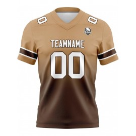 Custom Team Football jersey, Personalized Name& Number, Button-Up V-Neck Shirt, Soft Polyester for Training, Matches, and Team Activities