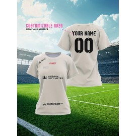 Customized large-sized football jerseys for women, personalized names and numbers, comfortable fit, soft fabric for outdoor sports
