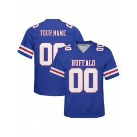 Customizable Plus Size Football Shirt for Women - Personalized Name & Number, V-Neck Short Sleeve, Breathable Summer Sports Jersey, Los Angeles City Team Gift, Football Jersey, Casual Wear, Sporty Design, Comfortable Fit, PLUS SIZE