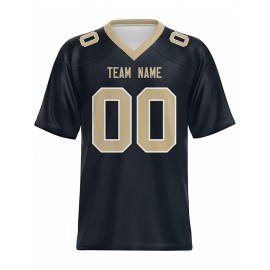 Women's Custom Football Jersey - Personalized Soccer-like sportswear, V-Neck Non-Stretch Tee, Team & Number Customization, Dark Green & Black Color Block for Football, Soccer, Casual Sports - Plus-Size Athletic Shirt, Comfortable Fit