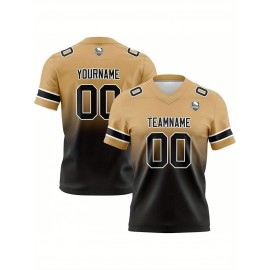 Custom Team Football jersey, Personalized Name& Number, Button-Up V-Neck Shirt, Soft Polyester for Training, Matches, and Team Activities